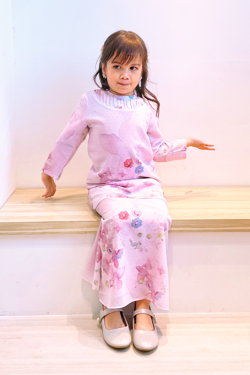 Fatyma Printed Kids - Soft Pink